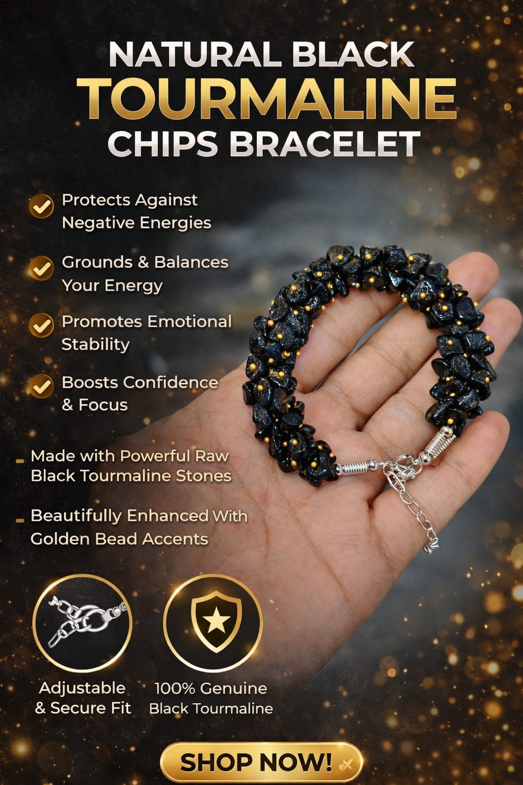 Black Tourmaline Bracelet (Chips)