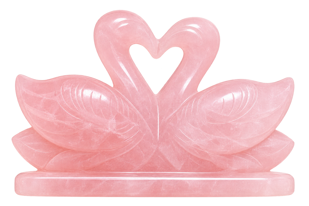 Rose Quartz Duck Pair